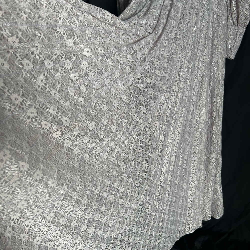 Mac Duggal 93679 NWT Beaded Lace Long Sleeve Wrap Over Gown - Picture 5 of 7